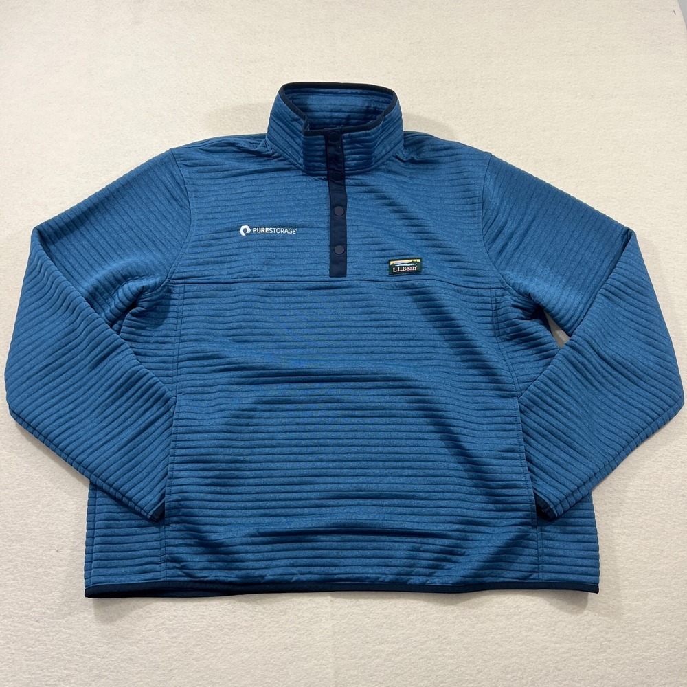 L.L. Bean Men's Teal Blue Quarter-Zip Sweater